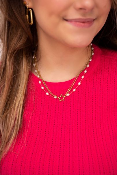 Shapes necklace with pearls & star