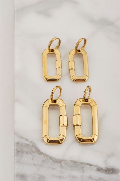 Shapes earrings with large rectangle