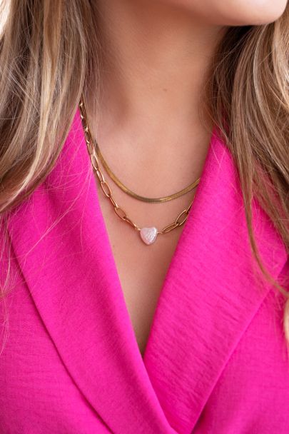 Shapes chain necklace with heart