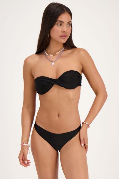 Zwart glanzend bikini broekje braziliaans 