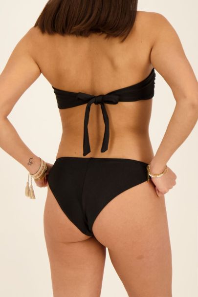 Zwart glanzend bikini broekje braziliaans 