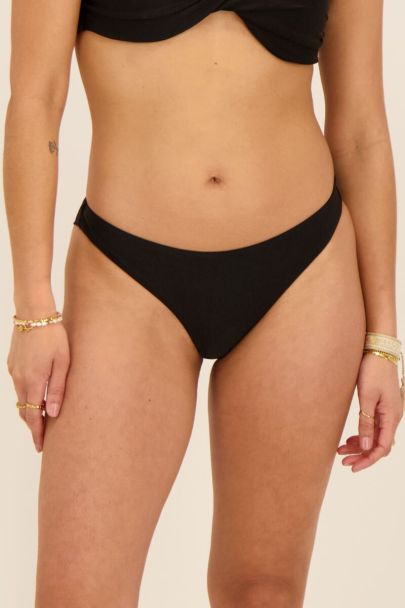 Schwarze Brazilian Bikini Hose glänzend