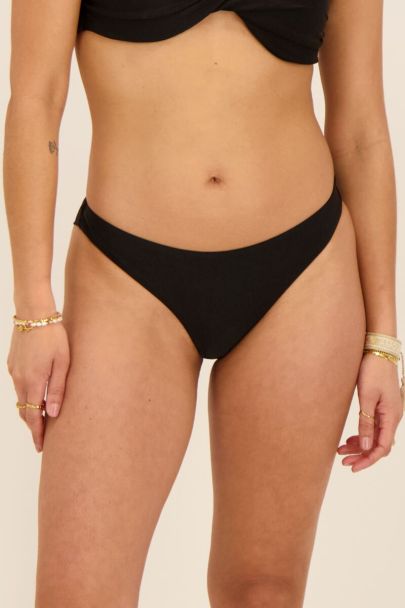 Bas de bikini brésilien noir brillant