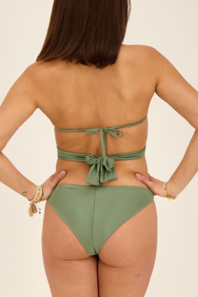 Groen glanzend bikini broekje braziliaans 