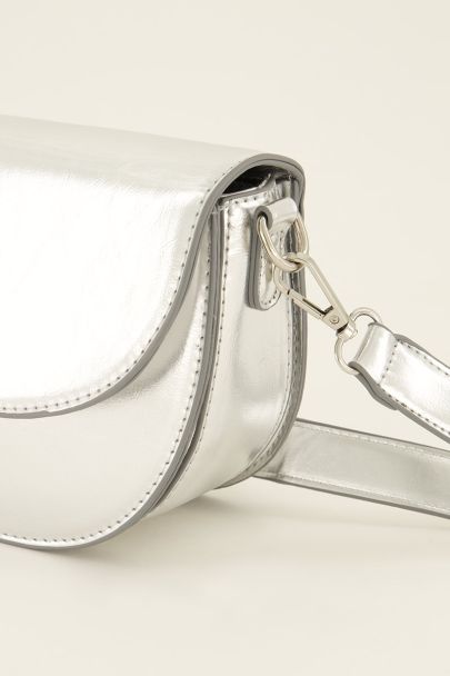 Silver semi-circle shoulder bag