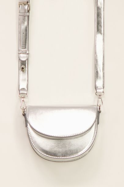 Silver semi-circle shoulder bag