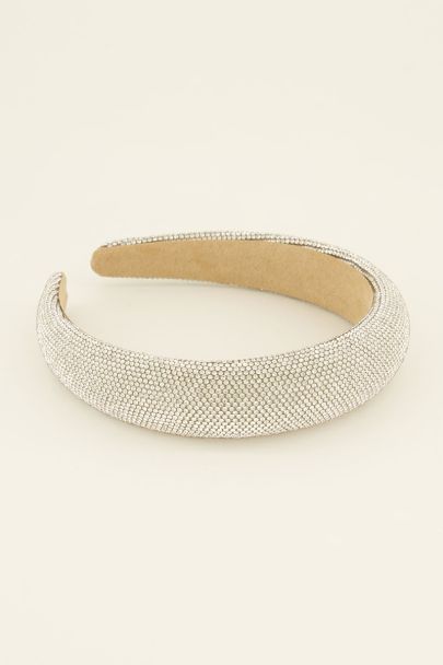 Silver headband with glitter rhinestones | My Jewellery
