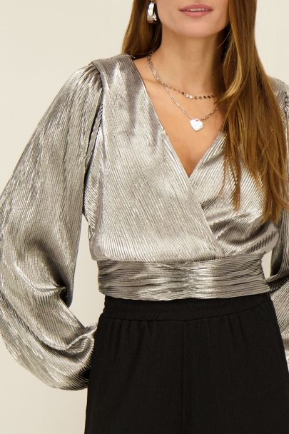 Silver pleated top