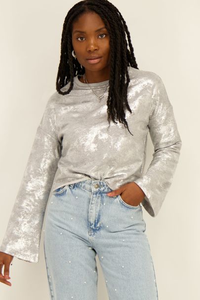 Silver sweater metallic