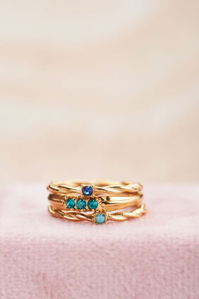 Bague torsadée pierre océan