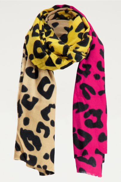 Panterprint sjaal, kleurrijke sjaals