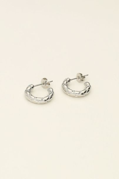 Small hoop earrings with diamond-shapes | My Jewellery