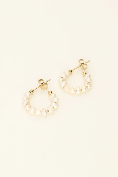 Small hoop earrings with pearls | My Jewellery