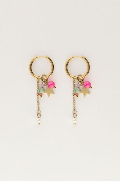 Small earrings with stars & strings