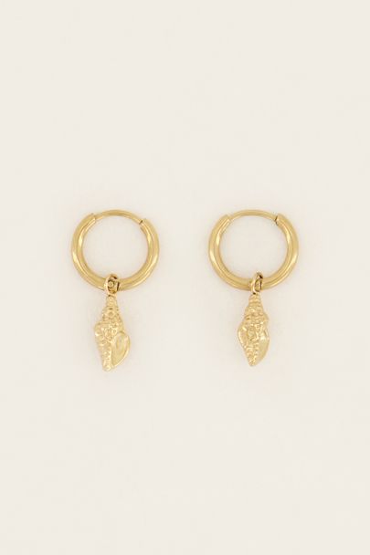 Souvenir spiral shell charm earrings