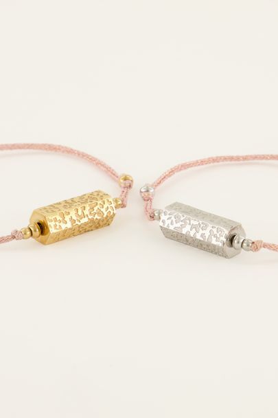 Souvenir pink leopard print charm bracelet