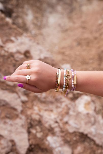 Souvenir bracelet set with pearls & beads