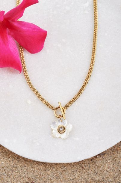 Souvenir ketting met hibiscus bloem