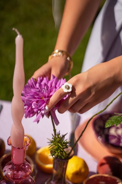 Souvenir Ring mit großer Hibiskusblüte
