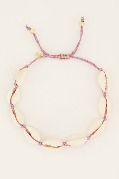 Souvenirs roze schelpen armband / enkelbandje | My Jewellery