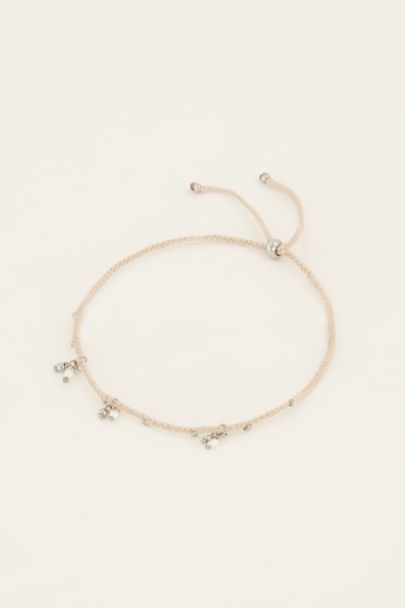 Springstones beige gevlochten armband/enkelband| My Jewellery