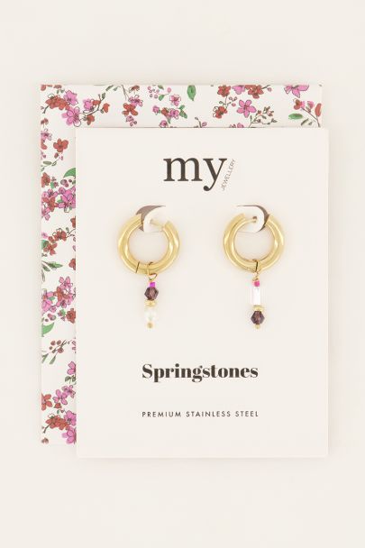 Springstones earrings with drop bead