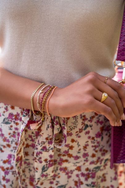 Bracelet tressé beige Springstones / bracelet de cheville