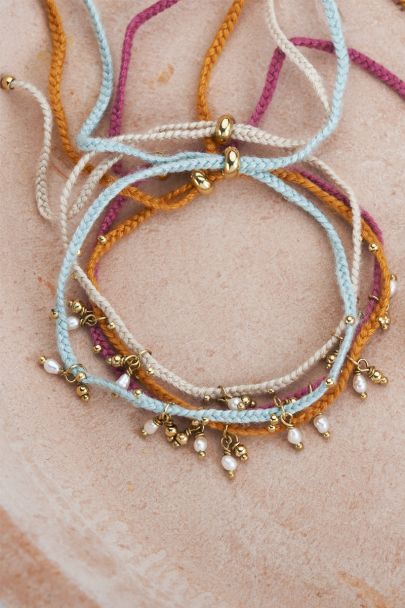 Springstones beige braided bracelet/anklet