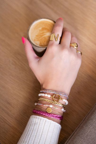 Starmood pink braided bracelet