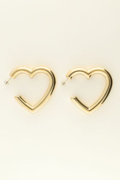 Statement earrings large heart | My Jewellery
