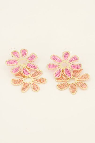 Statement flower earrings with beads | My Jewellery