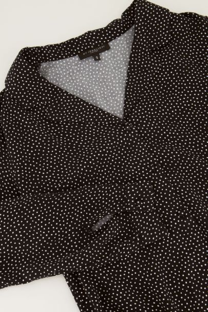 Black shirt dress with dots