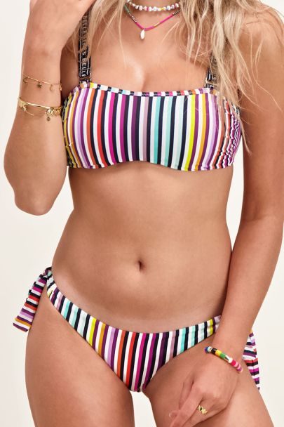 Colour striped bikini bottoms