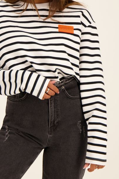 Long-sleeved striped top