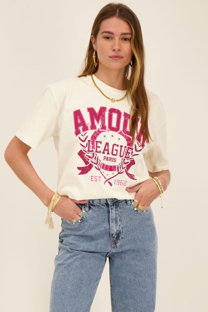 Wit T-shirt amour League 