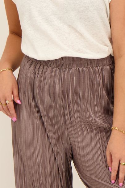 Taupe pleated trousers