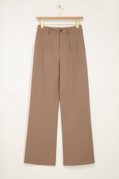 Taupe pantalon wijdvallend
