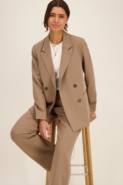 Taupe blazer with double buttons