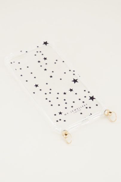 Phone case with little stars, phone case with cord my jewellery