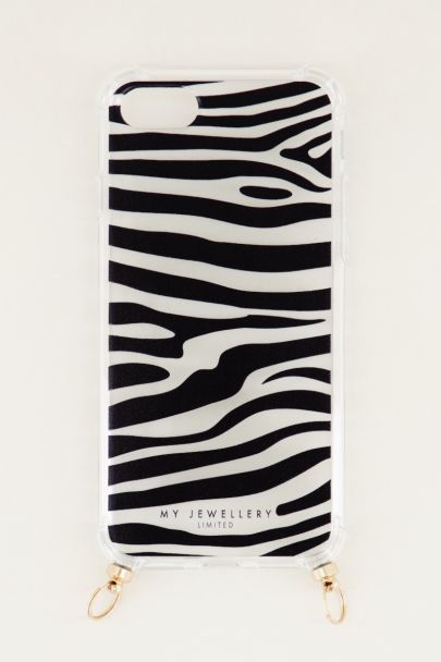 Zebra phone case, phone case with cord