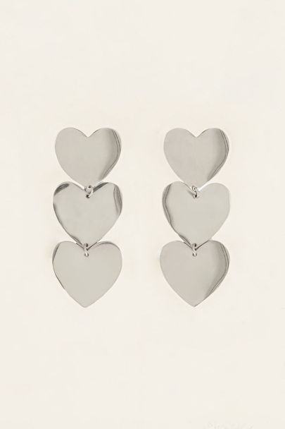 Statement oorhangers met drie hartjes | My Jewellery