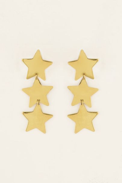 Statement oorhangers met drie sterren | My Jewellery