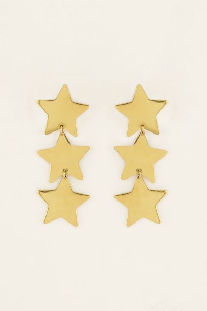 Statement oorhangers met drie sterren | My Jewellery