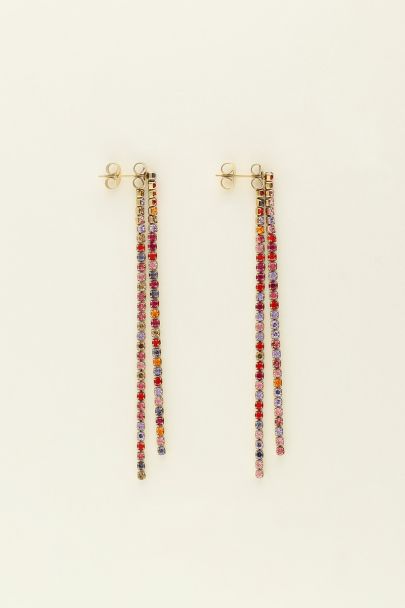 Universe earrings with coloured rhinestones | My Jewellery