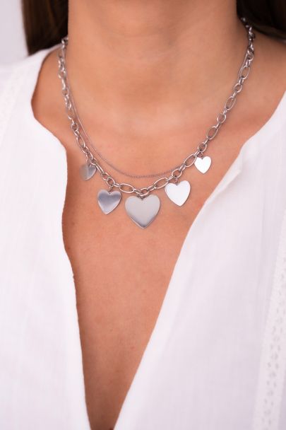 Universe statement necklace with hearts