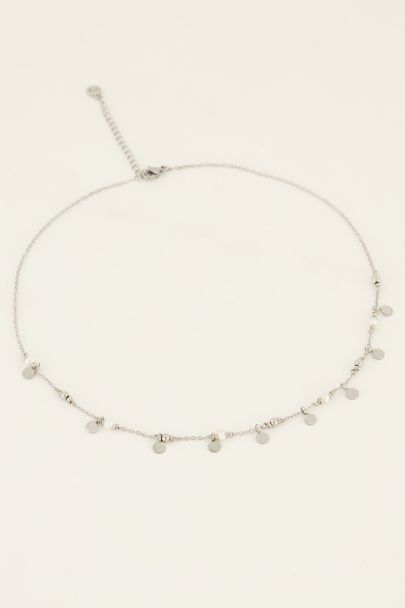Vintage ketting met muntjes & imitatieparels