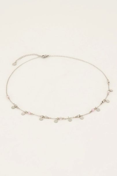 Vintage ketting met roze kralen & muntjes | My Jewellery