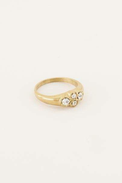 Vintage-Cluster-Ring mit Kristallsteinen