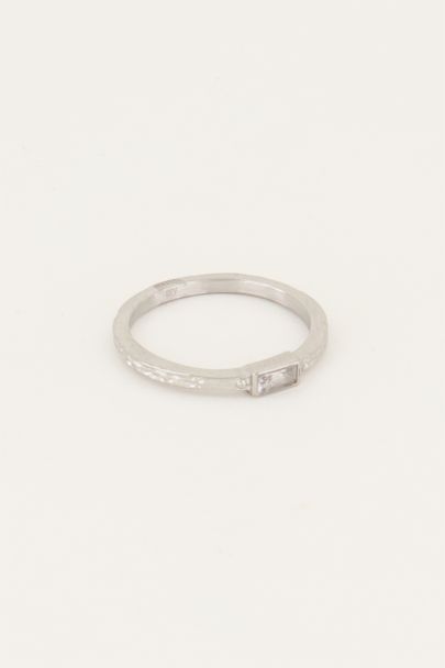 Vintage ring transparante rechthoek & structuur