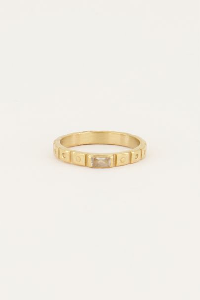 Vintage ring transparante rechthoek